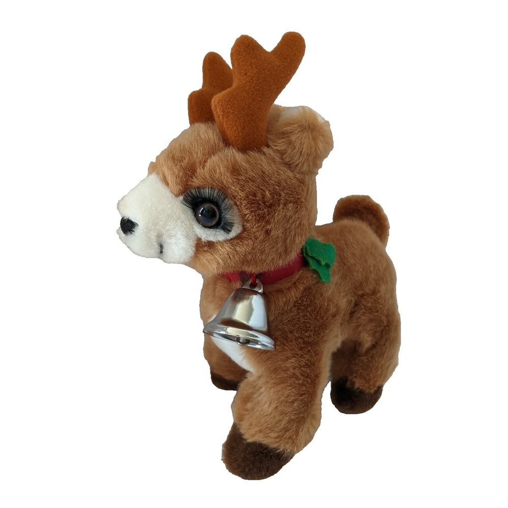 Vintage Russ Plush Starlight Reindeer‎ Stuffed Animal 8" Long Eyelashes w/ Bell